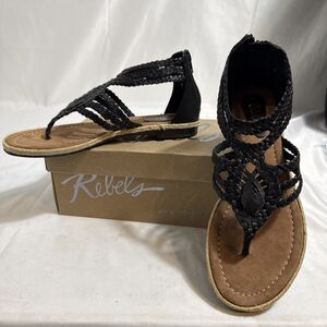 Rebels Black Sandals Womens 7M